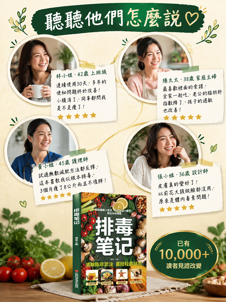 【清除陳年淤濁·重拾輕盈狀態】《排毒筆記》全能健康指南