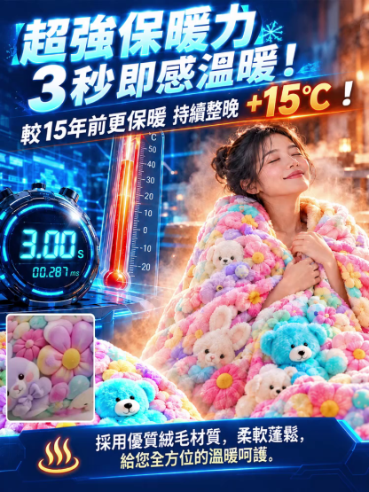 3D沉浸式蓄熱法蘭絨神毯
