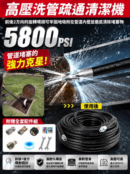 【疏通神器】防爆水管高壓清洗器套裝