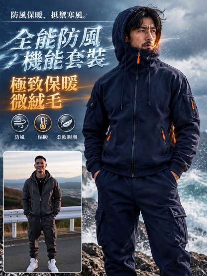 全拉鍊連帽衫衛衣套裝