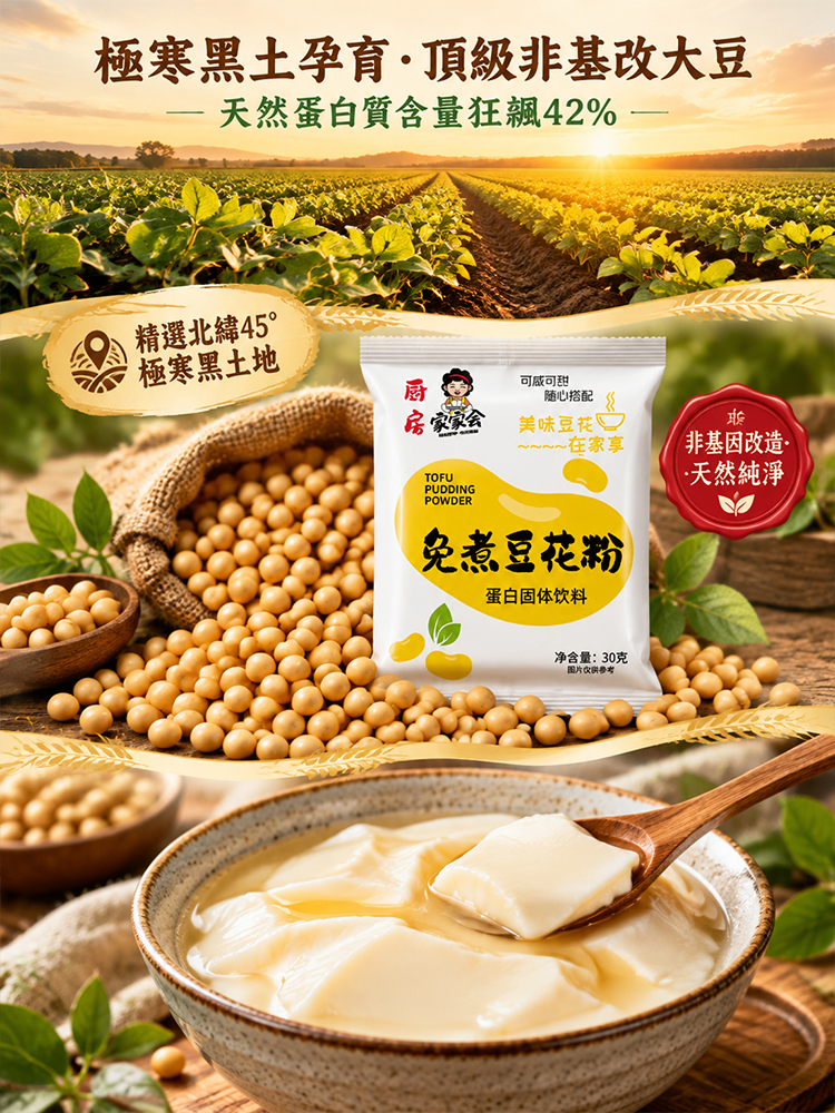 高蛋白免煮豆花粉