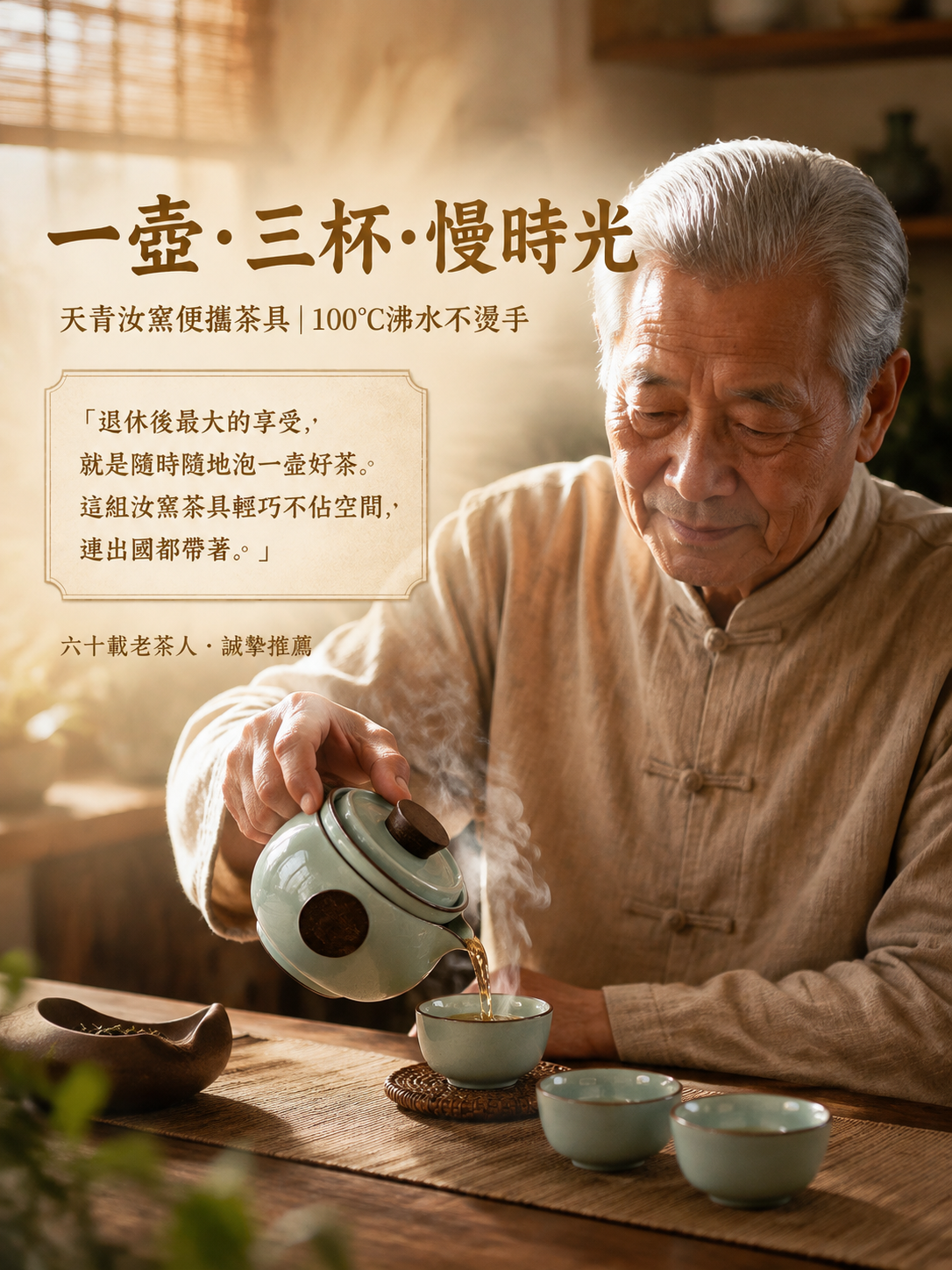 天青汝窯便攜茶具套裝