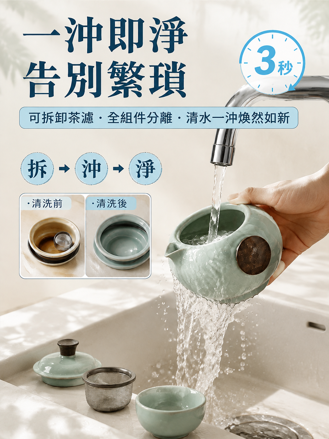 天青汝窯便攜茶具套裝