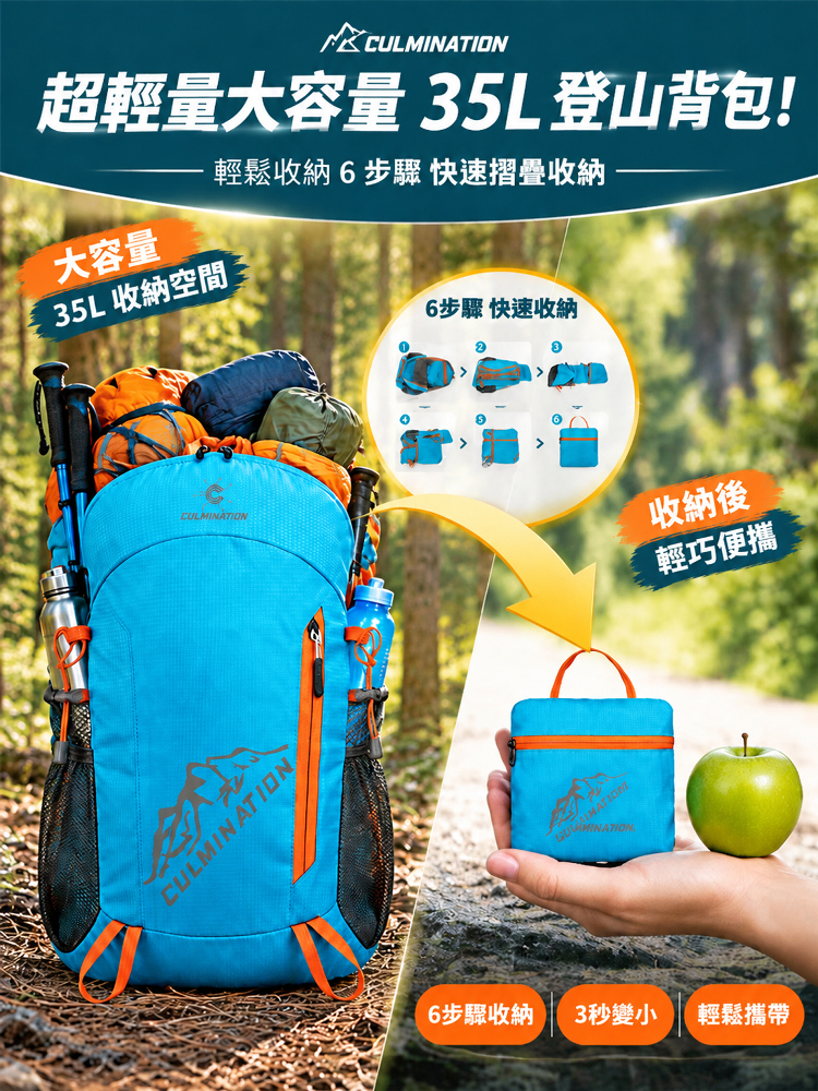 德國可摺疊便攜防水戶外旅行登山包