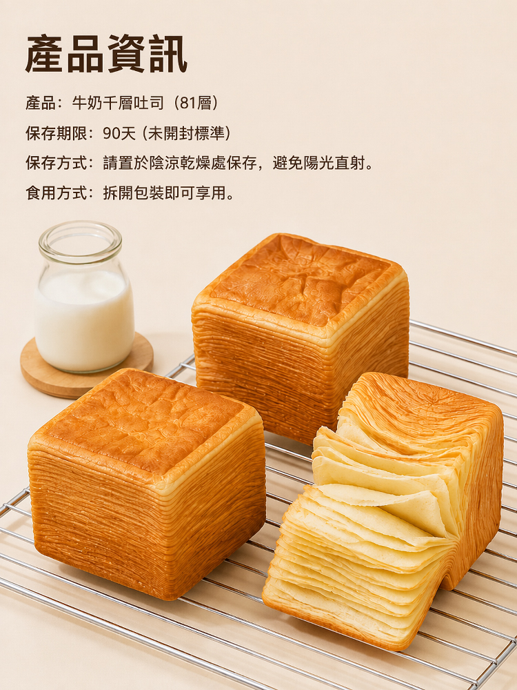奶油千層吐司麵包