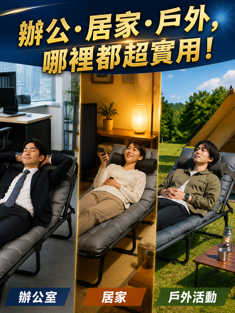 零重力雲感氣囊折疊躺椅