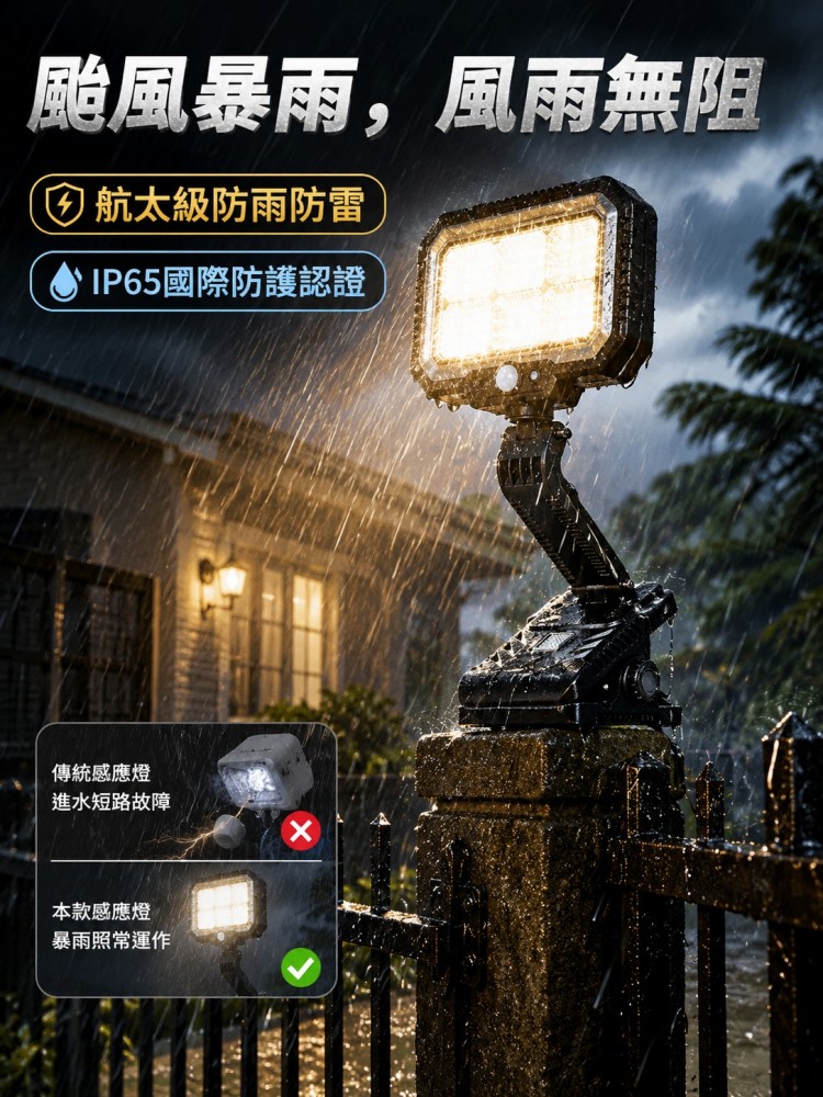 【航太級黑科技】太陽能折疊雷達感應夾子神燈