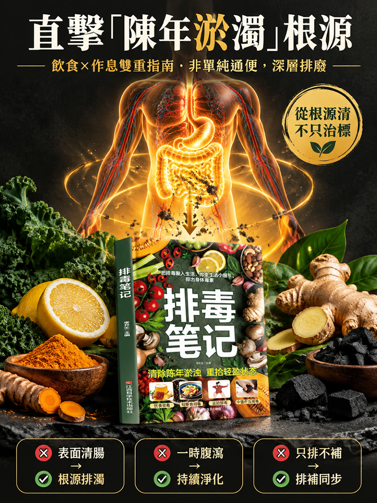 【清除陳年淤濁·重拾輕盈狀態】《排毒筆記》全能健康指南