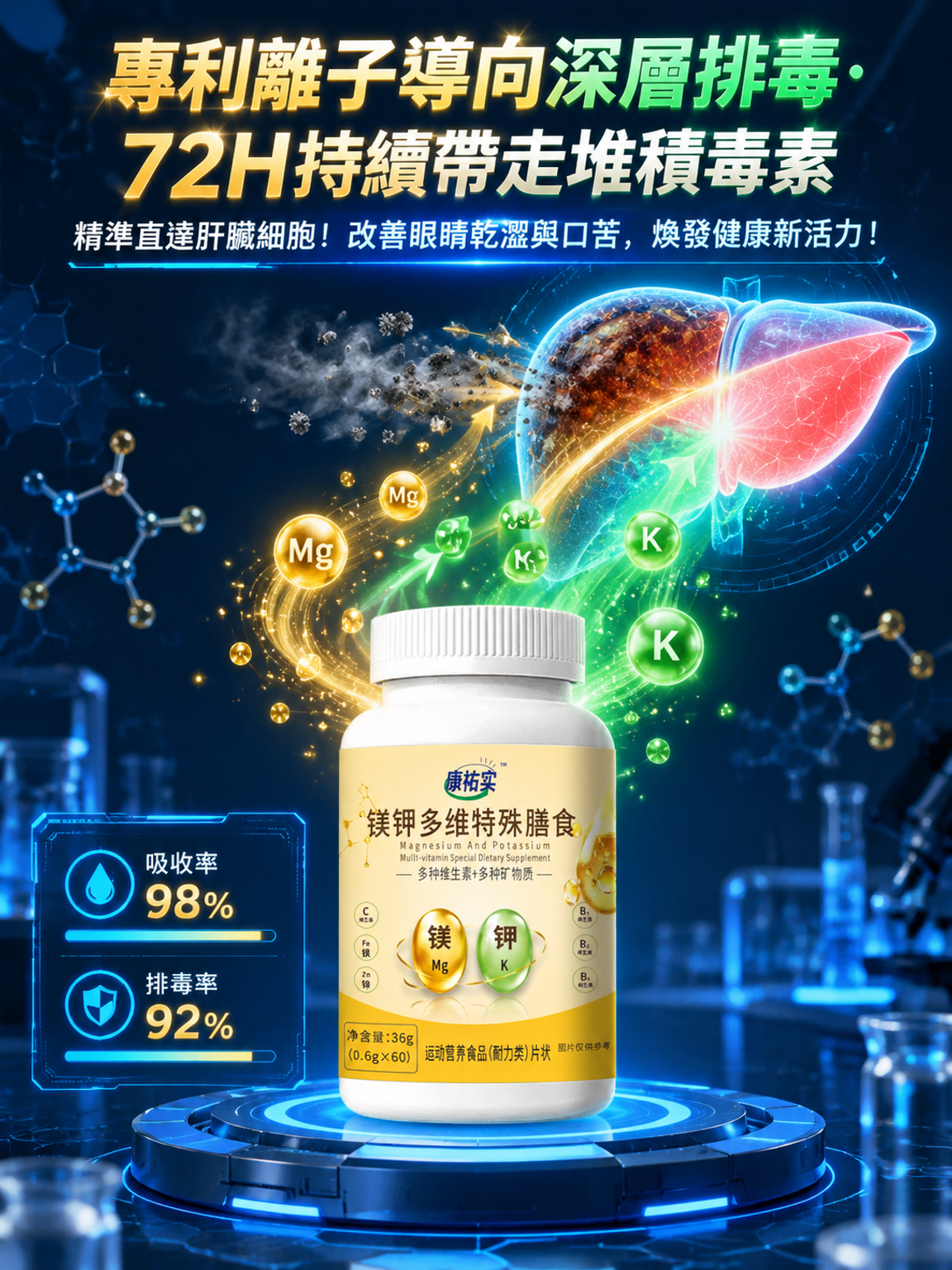 【護肝多維】多維鎂鉀特殊膳食片