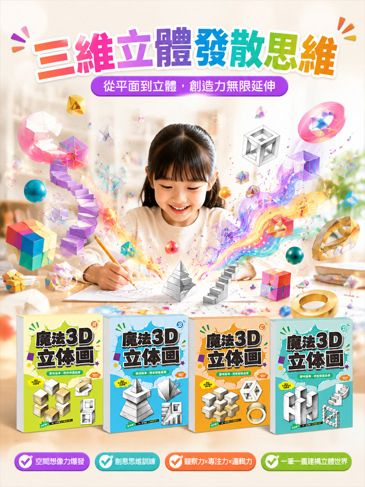 【畫出3D裸眼特效】魔法3D立體畫描摹