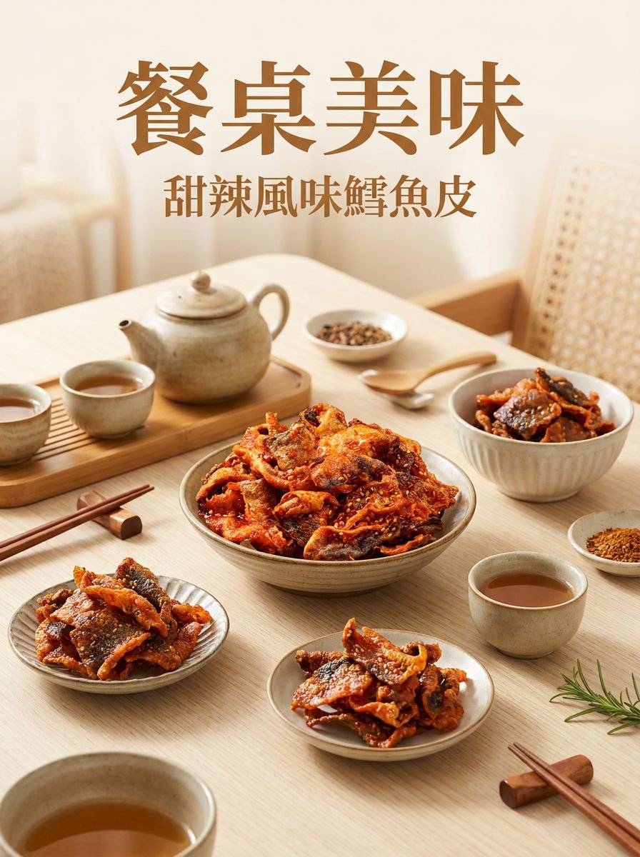 蜜汁甜辣酥脆鱈魚皮包裝特寫