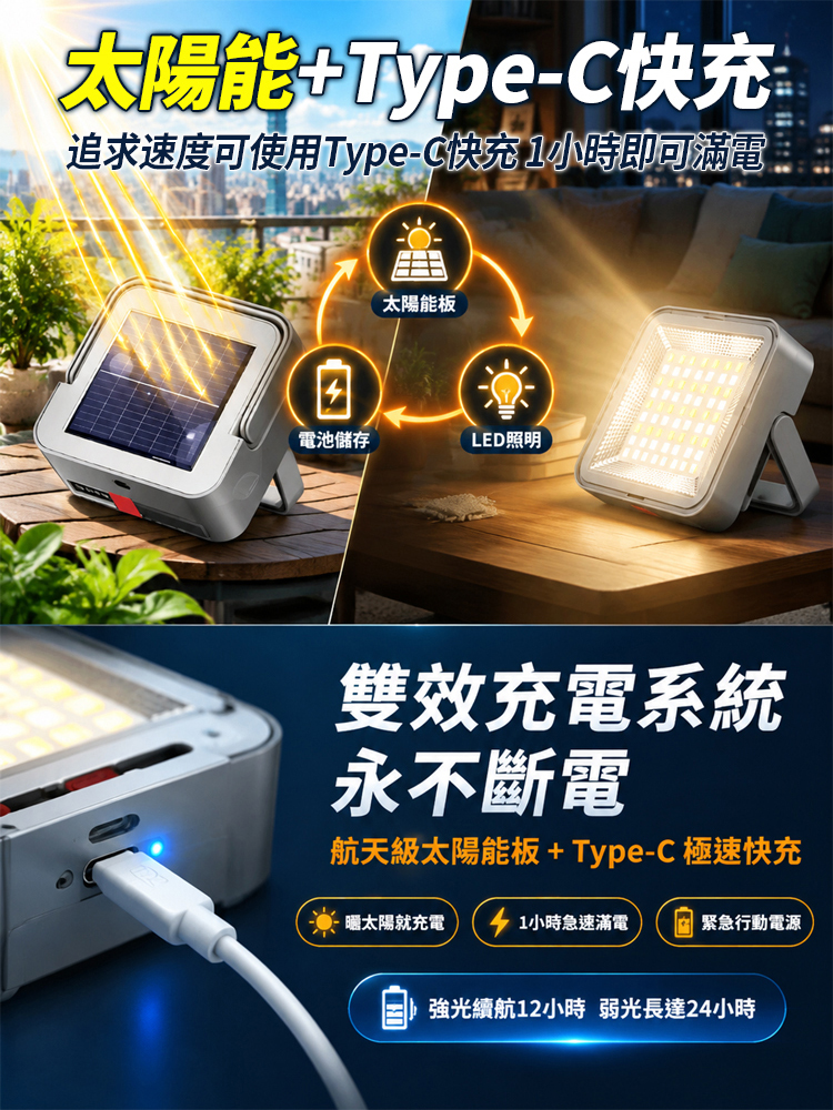 太陽能磁吸應急照明燈