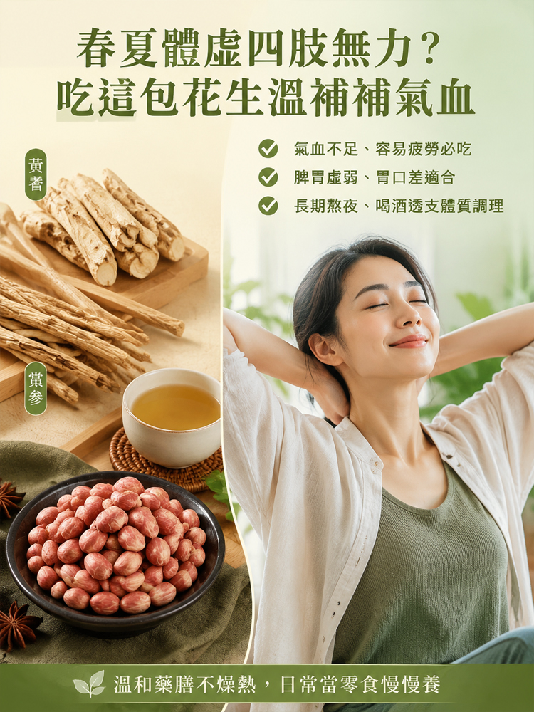 脫油五香黃耆黨參烤花生