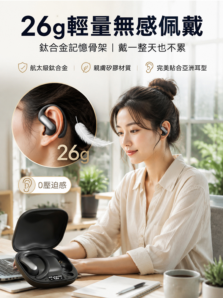 【2026最新款】開放式骨傳導AI智慧耳機