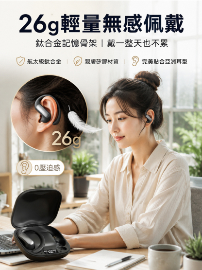 【2026最新款】開放式骨傳導AI智慧耳機