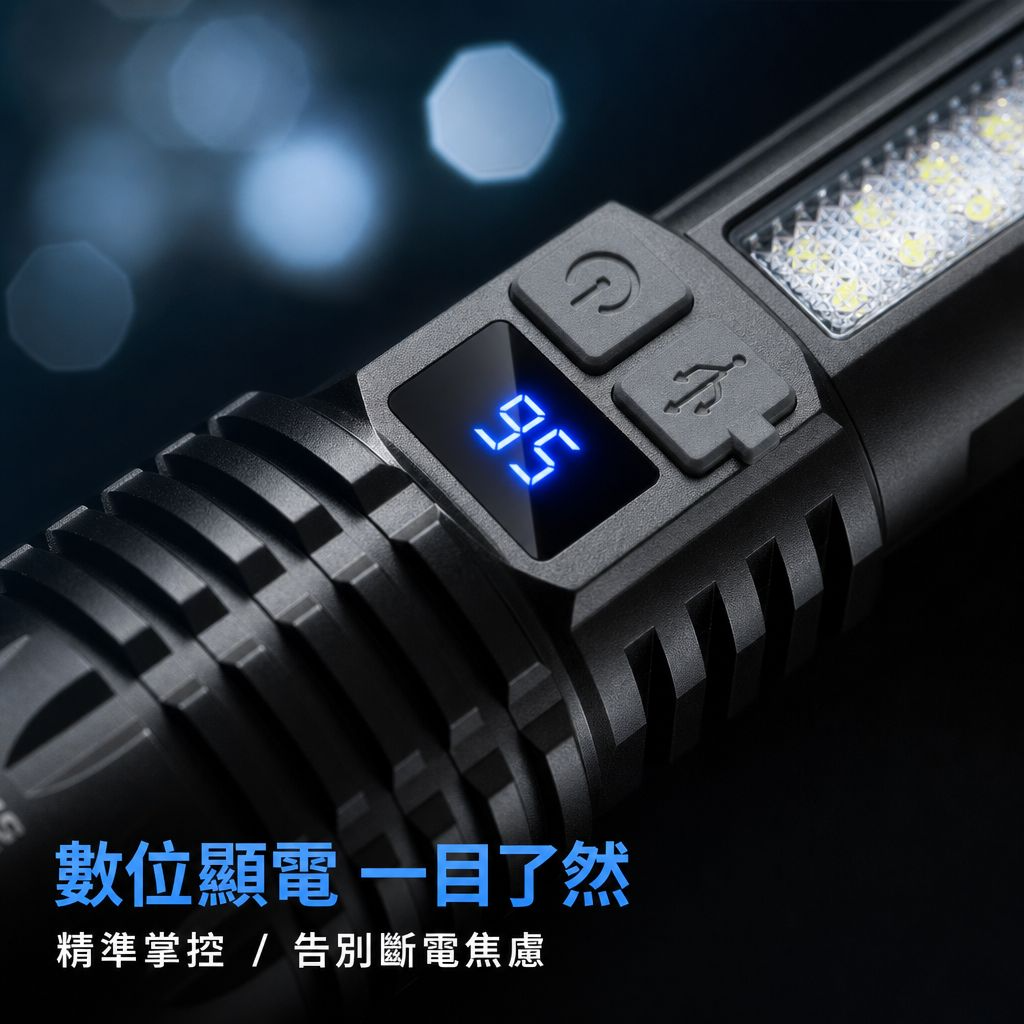 JMY-白激光變焦高亮手電筒