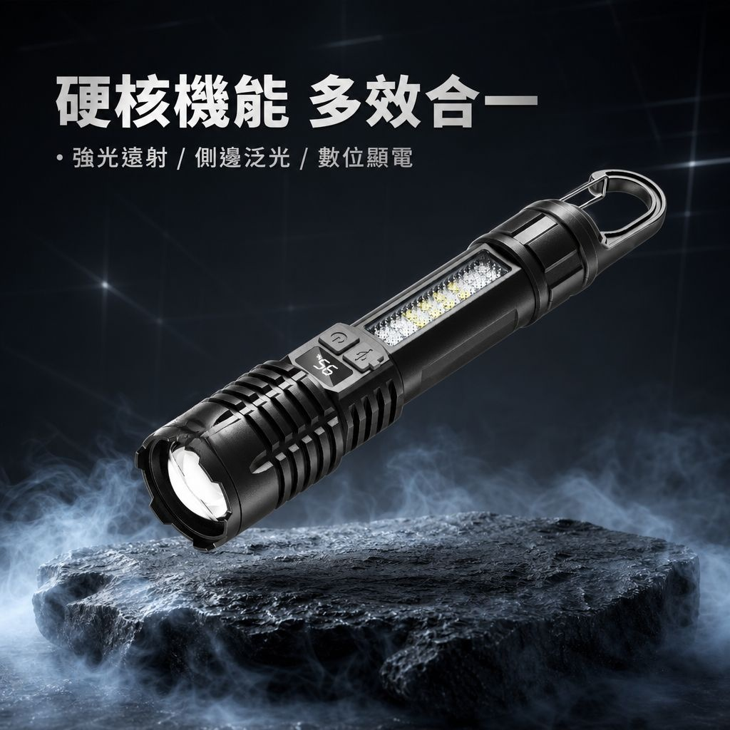 JMY-白激光變焦高亮手電筒