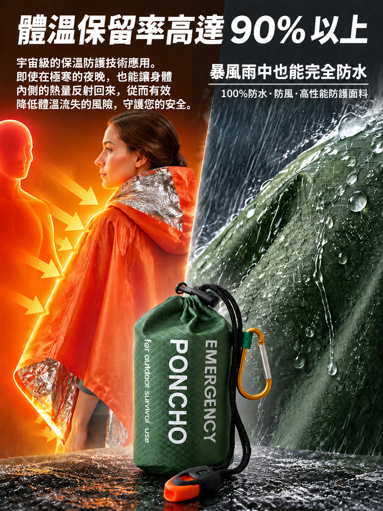 戶外緊急保溫雨衣
