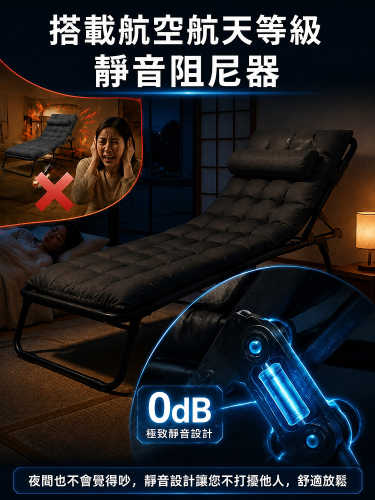 零重力雲感氣囊折疊躺椅