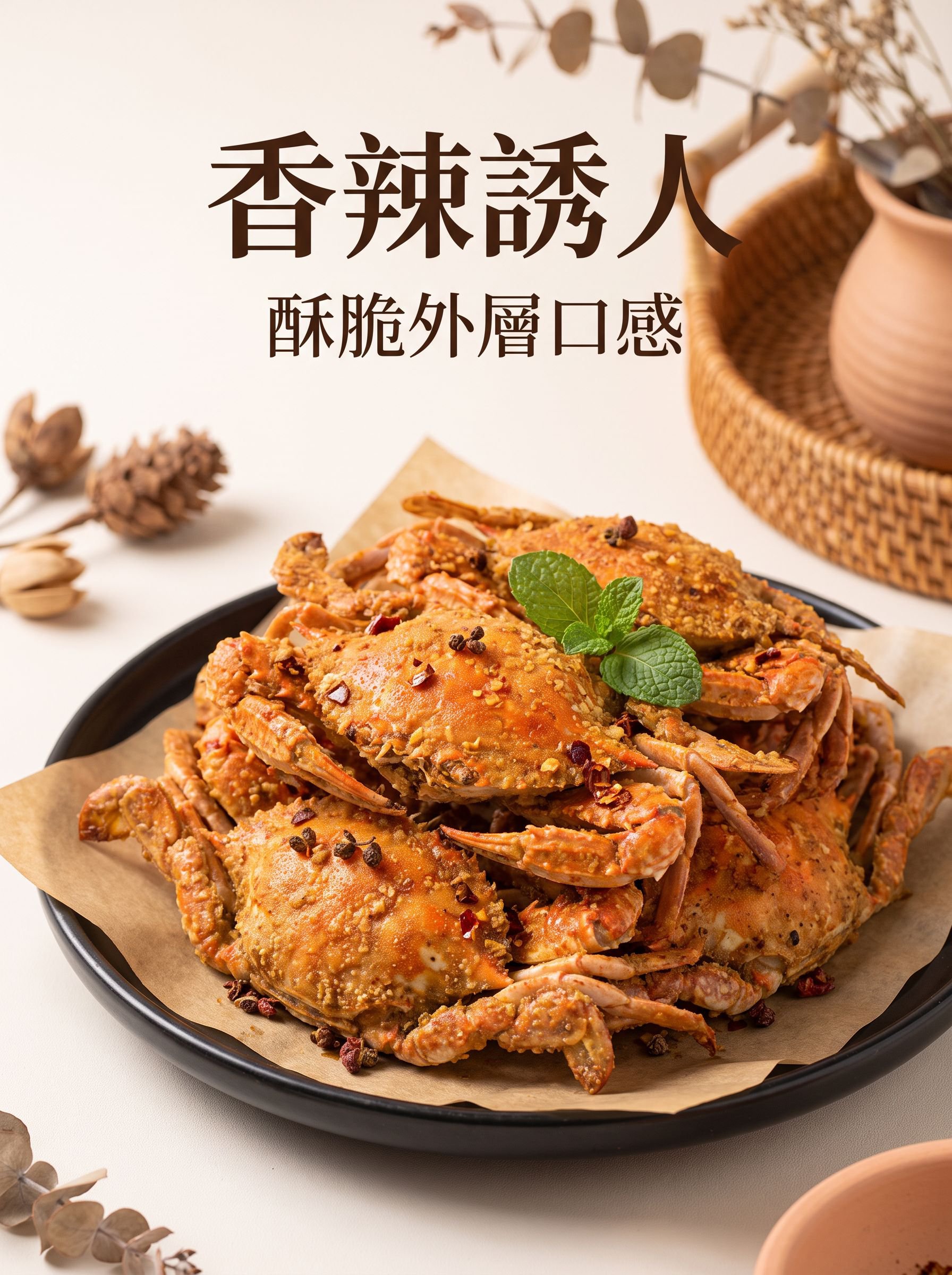 即食香辣小海蟹產品包裝正面圖
