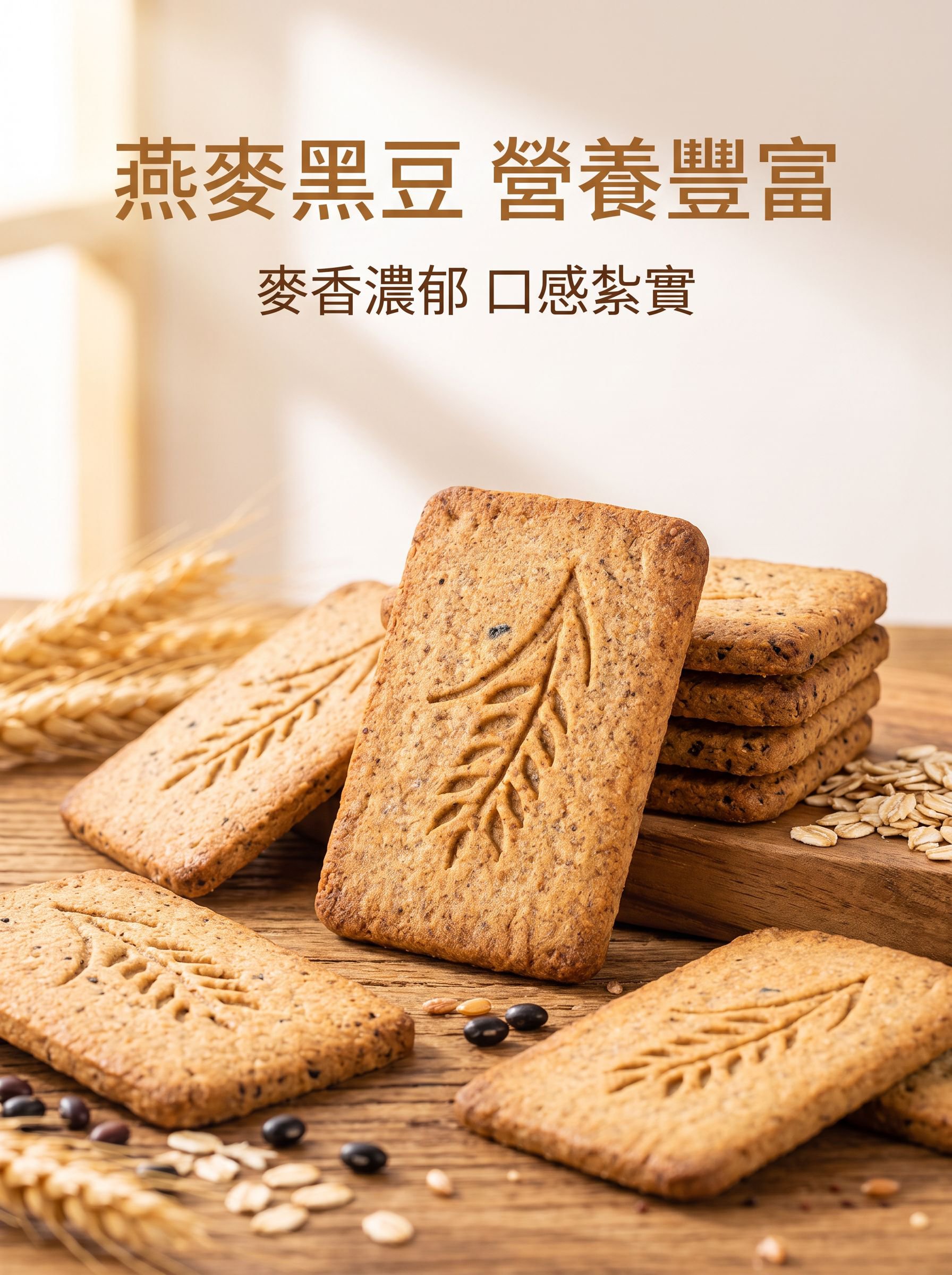 純素無糖餅乾多片堆疊
