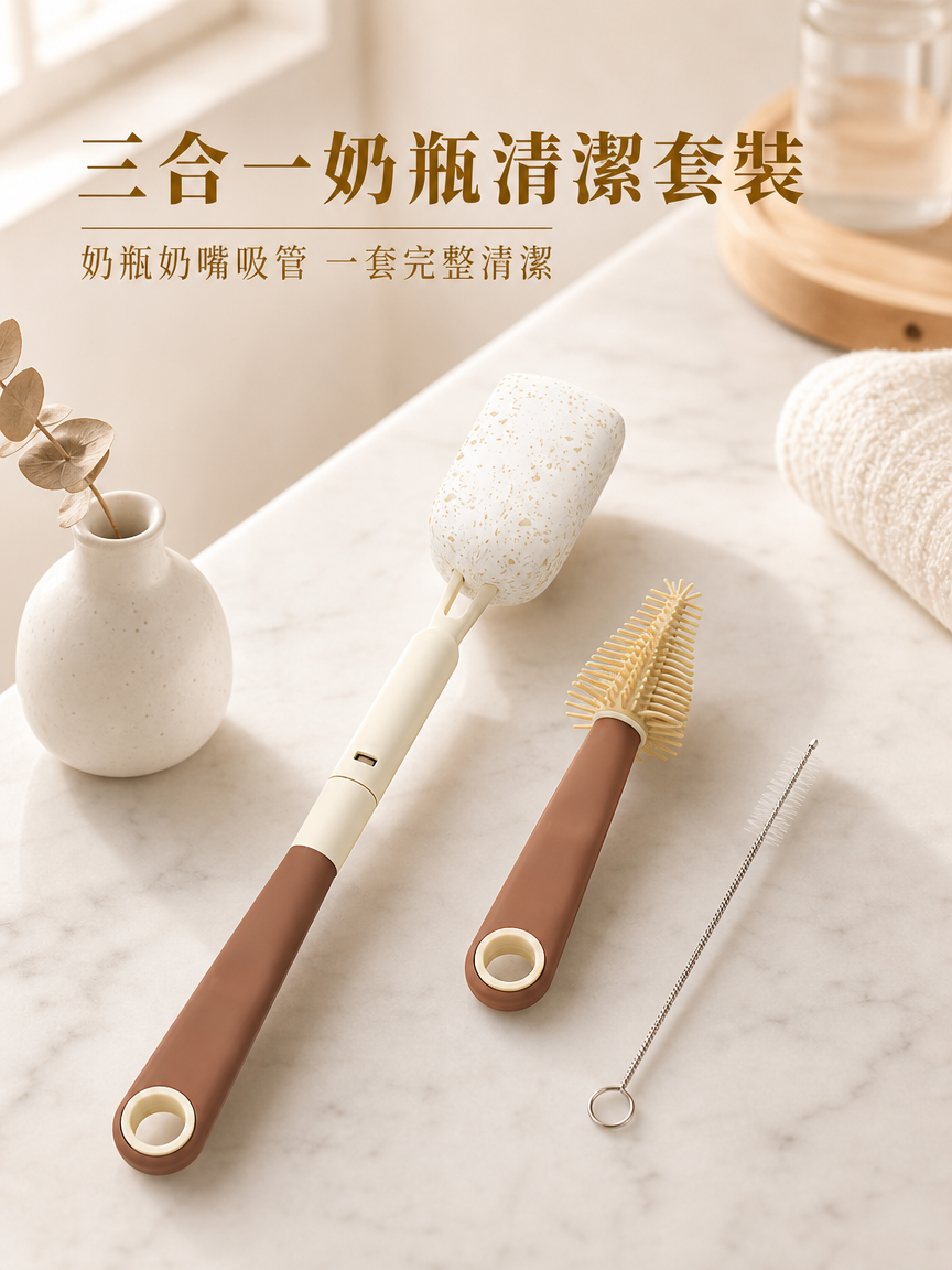 木漿棉奶瓶刷適用多種奶瓶形狀