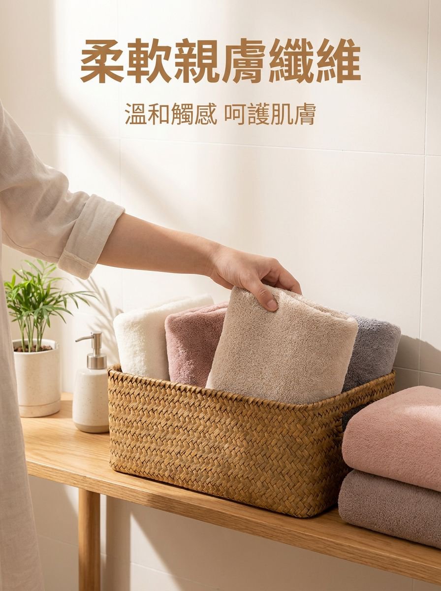珊瑚絨浴巾吸水性測試對比圖