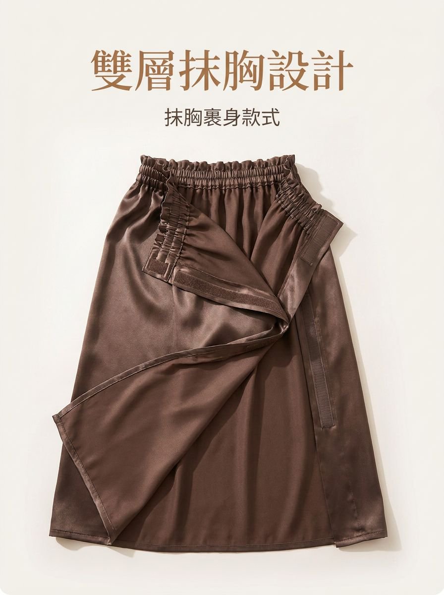 雙層抹胸浴裙吸水快乾特寫