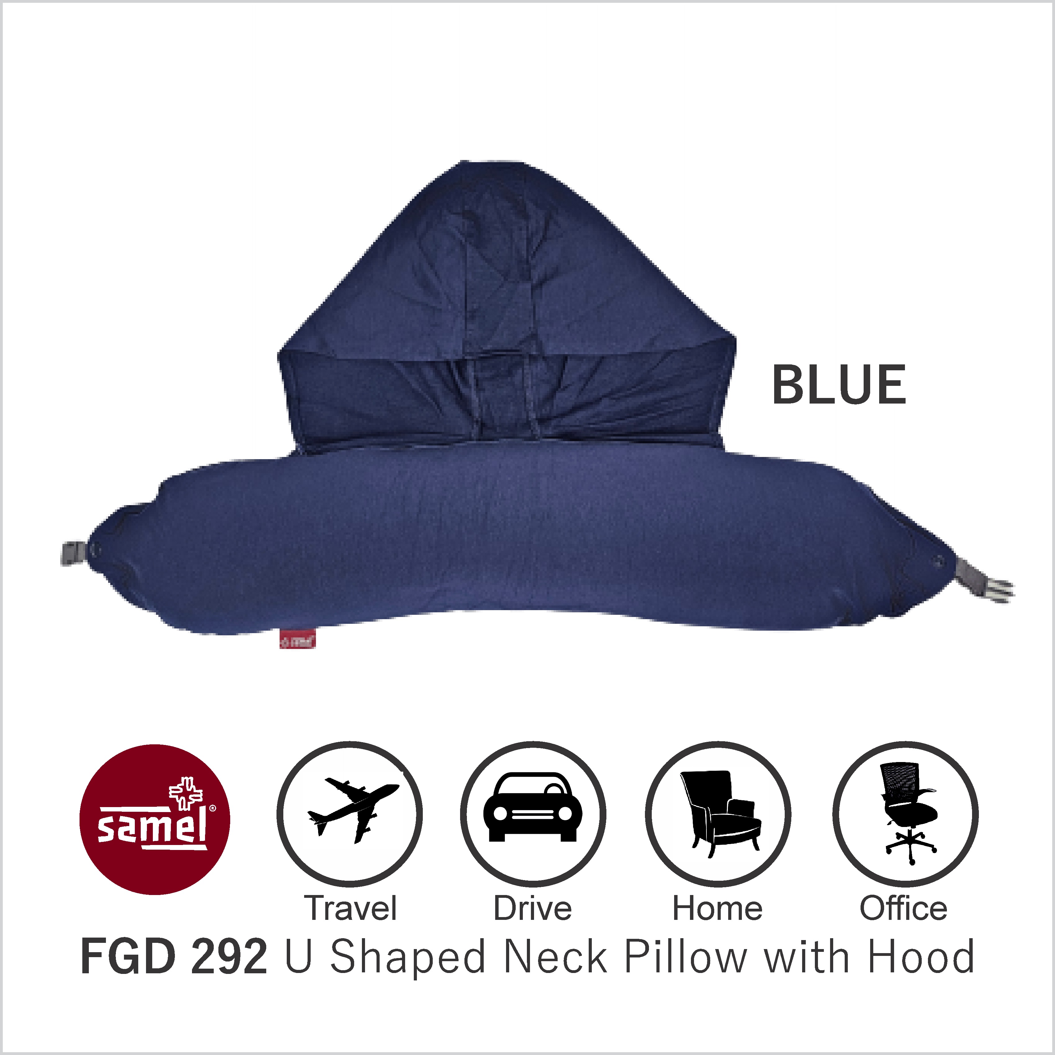 Samel FGD 292 U Shaped Neck Pillow with Hood