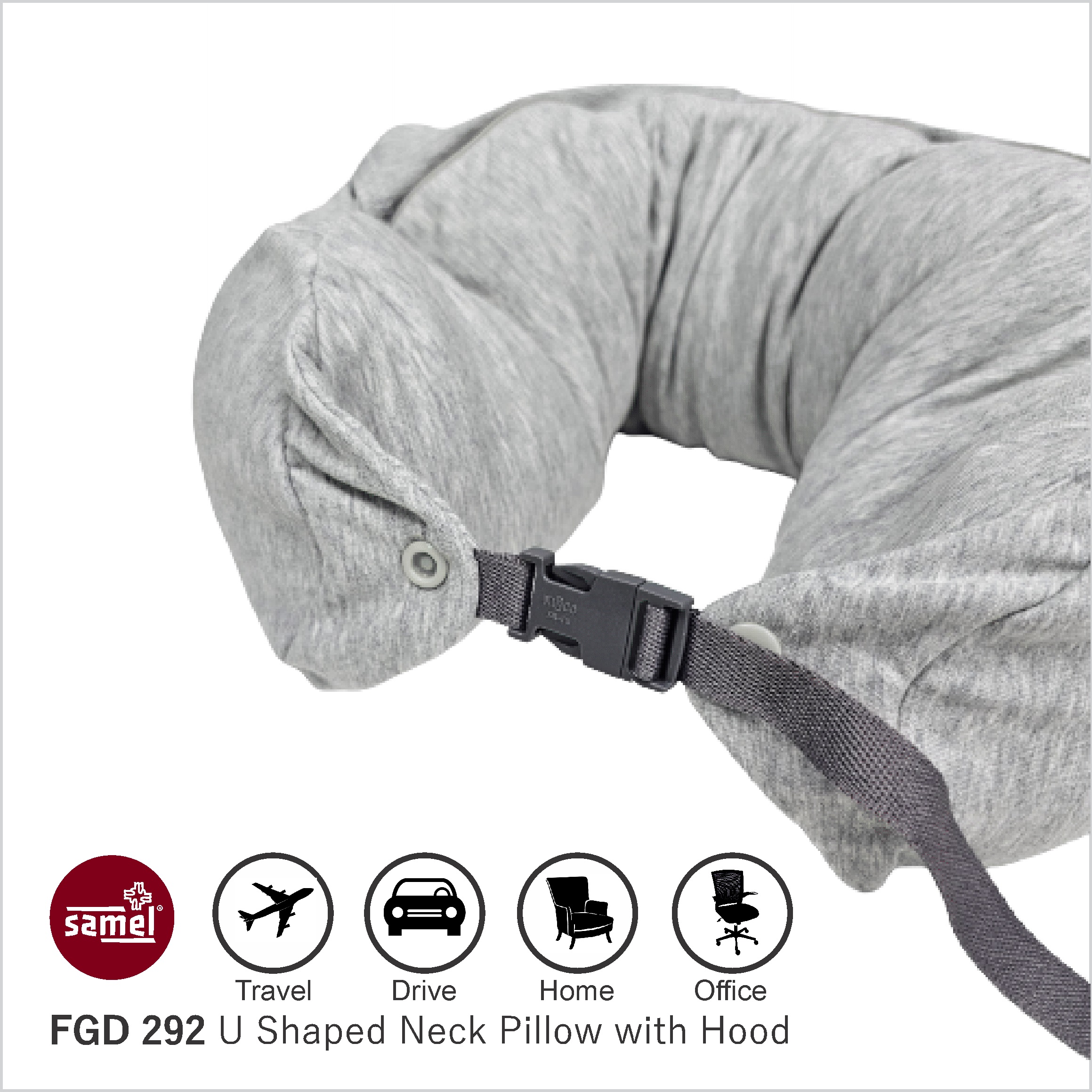 Samel FGD 292 U Shaped Neck Pillow with Hood