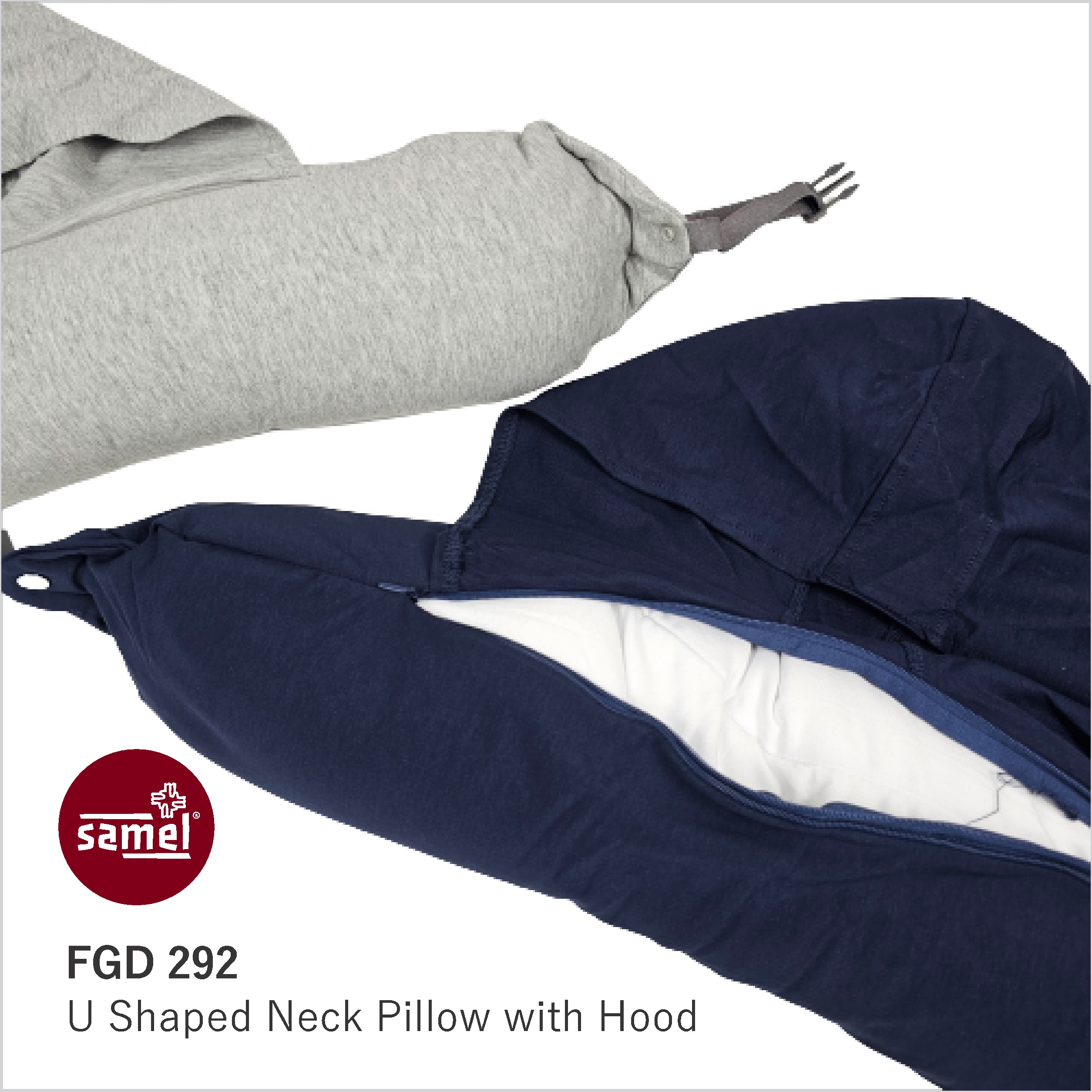 Samel FGD 292 U Shaped Neck Pillow with Hood