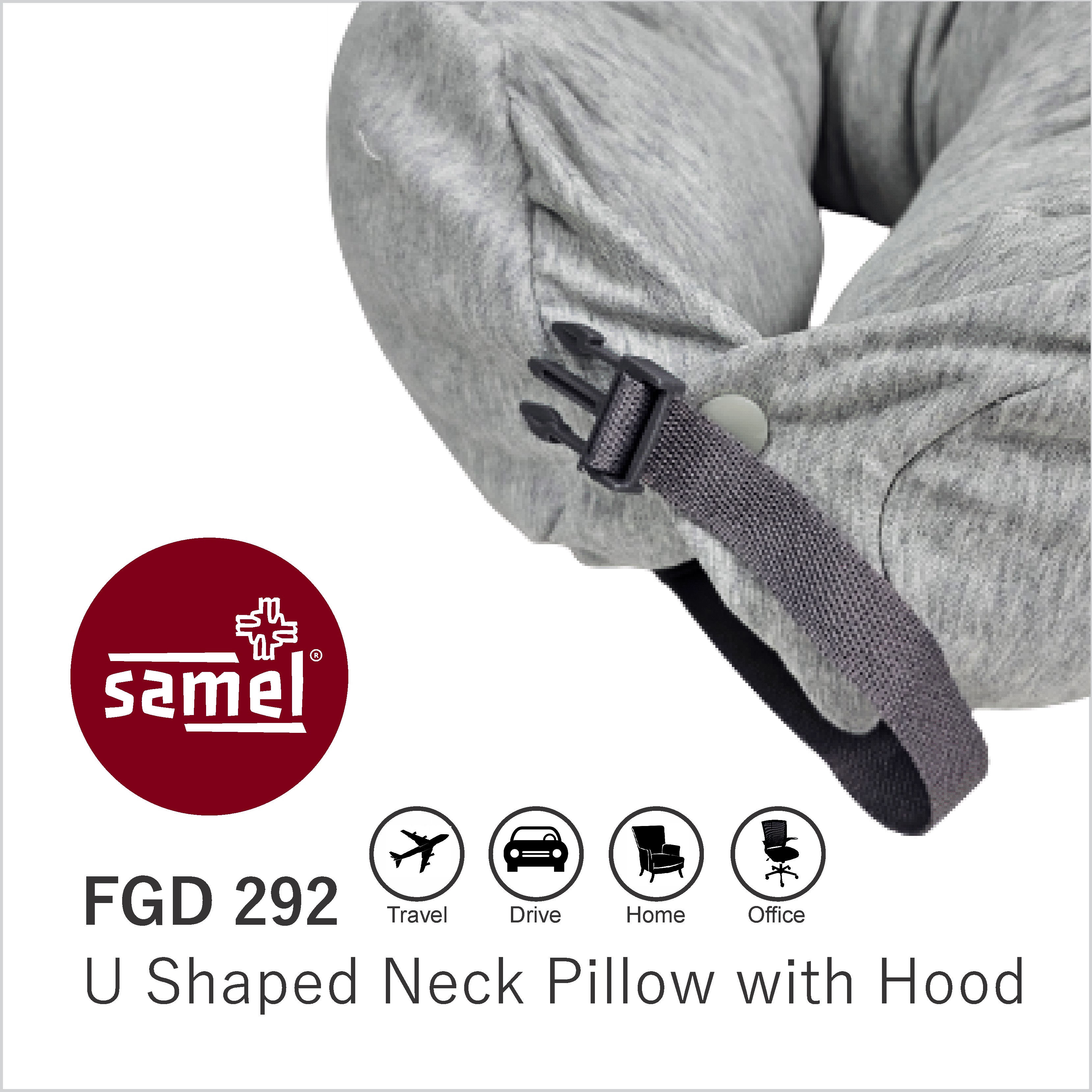 Samel FGD 292 U Shaped Neck Pillow with Hood