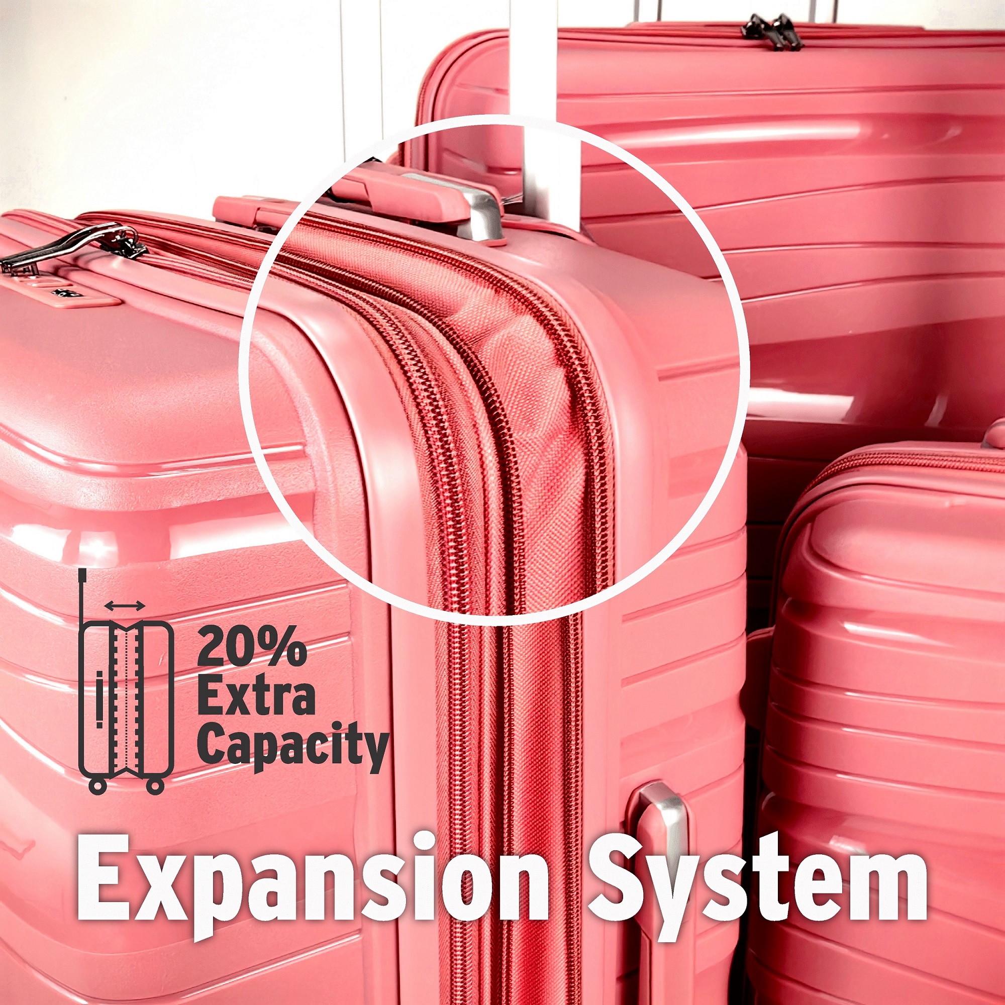 SAMEL 20" FGD 383 JAPANESES CONCEPT EXPANDABLE ANTI THEFT ZIPPER PP LUGGAGE