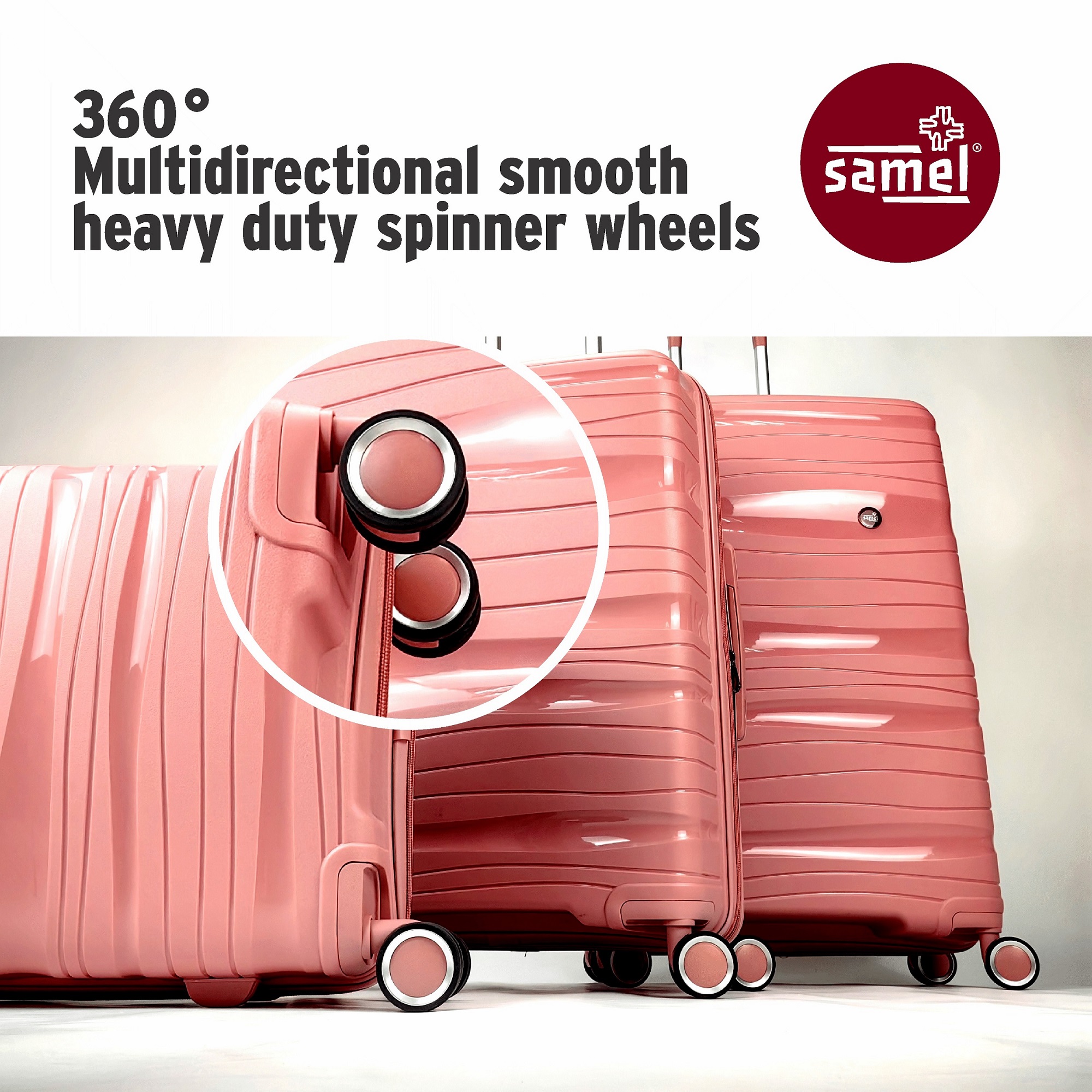 SAMEL 2 IN 1 SET FGD 383 JAPANESES CONCEPT EXPANDABLE ANTI THEFT ZIPPER PP LUGGAGE 20" + 24"