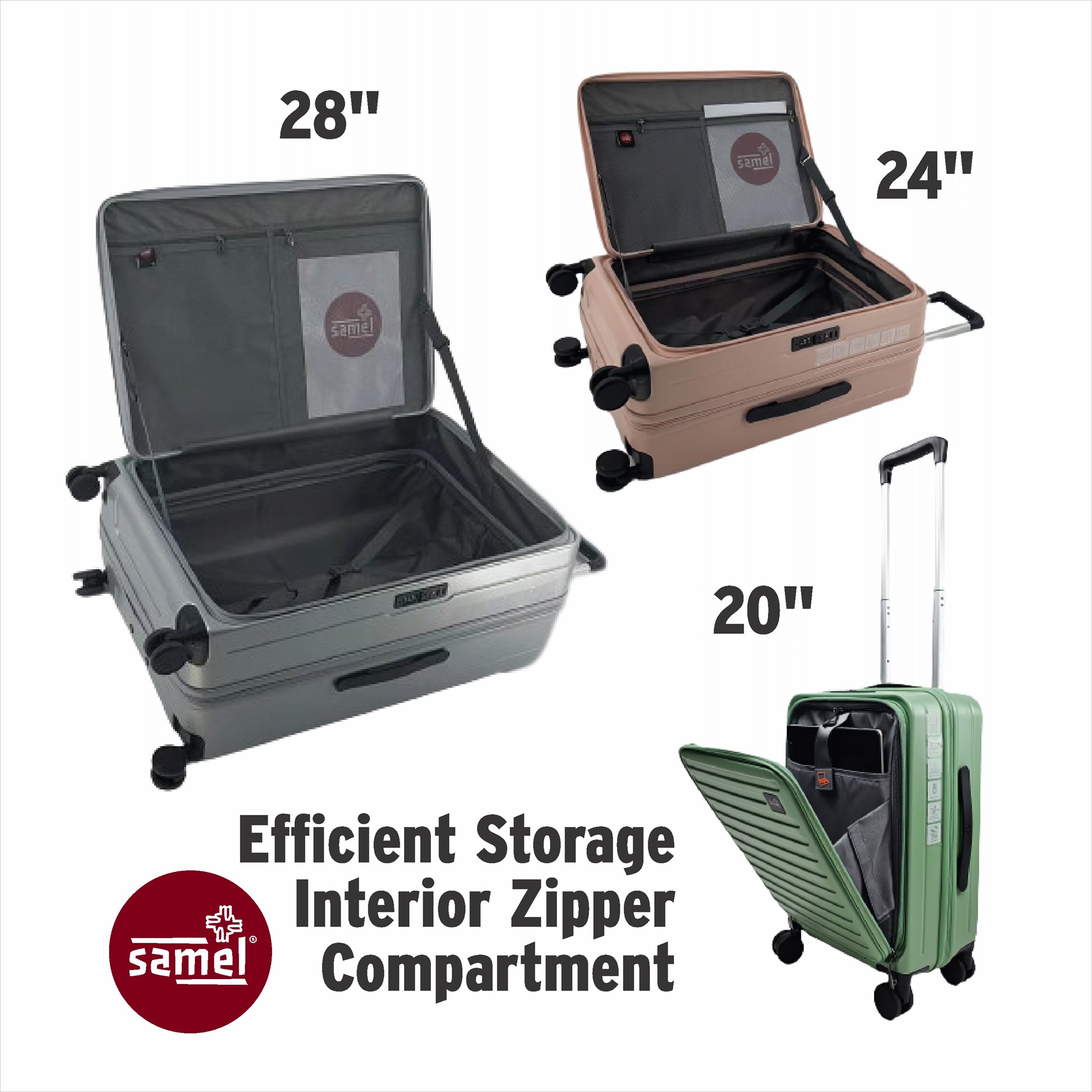 SAMEL 28" FGD 432 Japanese Concept Expandable Anti-Theft Zipper Front Open Luggage