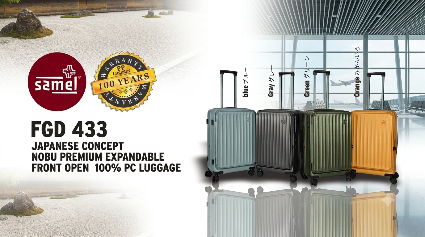SAMEL 28" FGD 433 JAPANESES CONCEPT NOBU PREMIUM EXPANDABLE FRONT OPEN 100% PC LUGGAGE