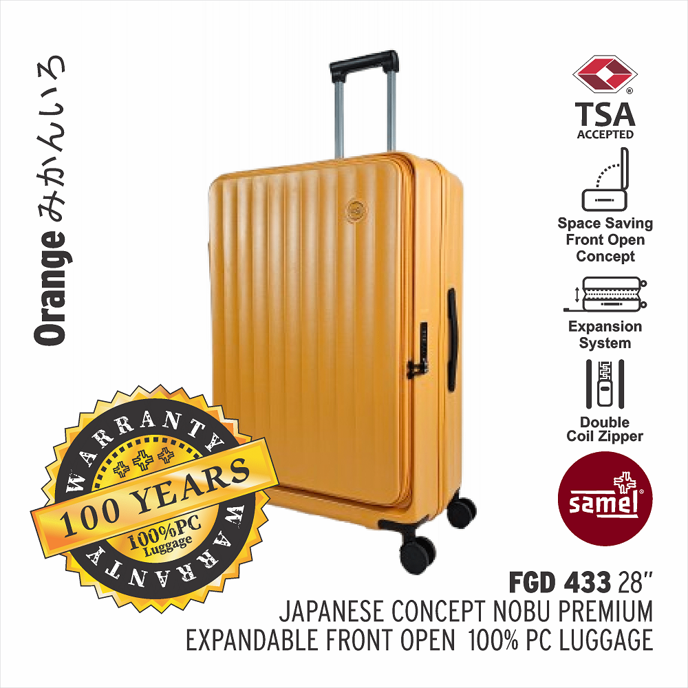 SAMEL 28" FGD 433 JAPANESES CONCEPT NOBU PREMIUM EXPANDABLE FRONT OPEN 100% PC LUGGAGE