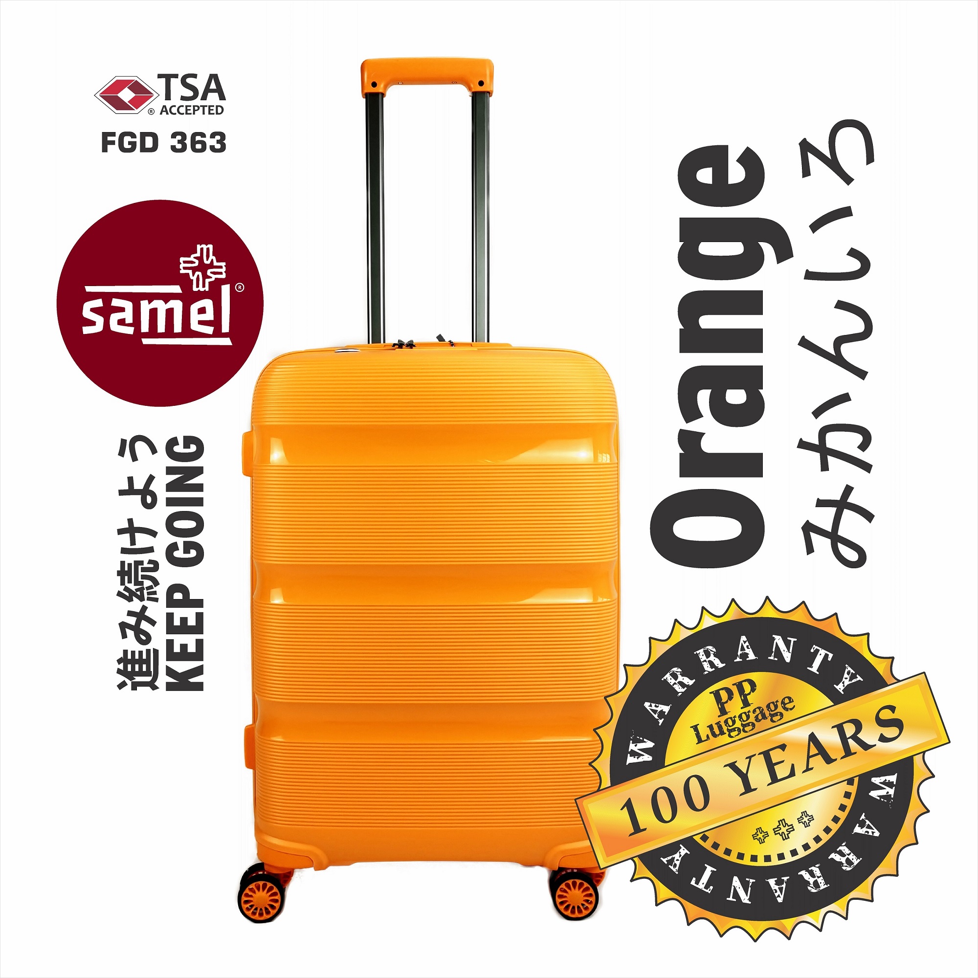 SAMEL 20" FGD 363 JAPANESES CONCEPT EXPANDABLE ANTI THEFT ZIPPER PP LUGGAGE