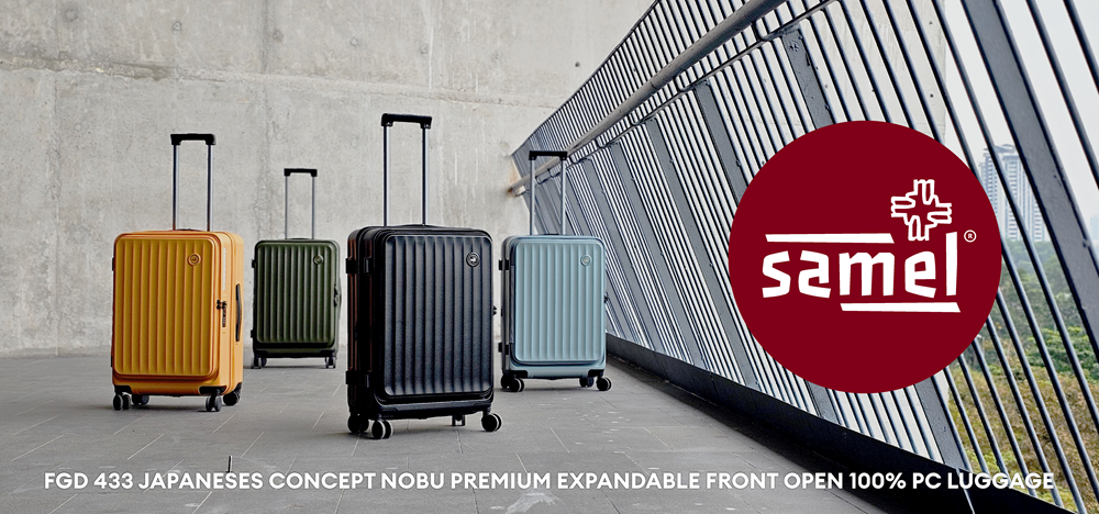 SAMEL  2-IN-1 SET FGD 433 JAPANESES CONCEPT NOBU PREMIUM EXPANDABLE FRONT OPEN 100% PC LUGGAGE (20+28)