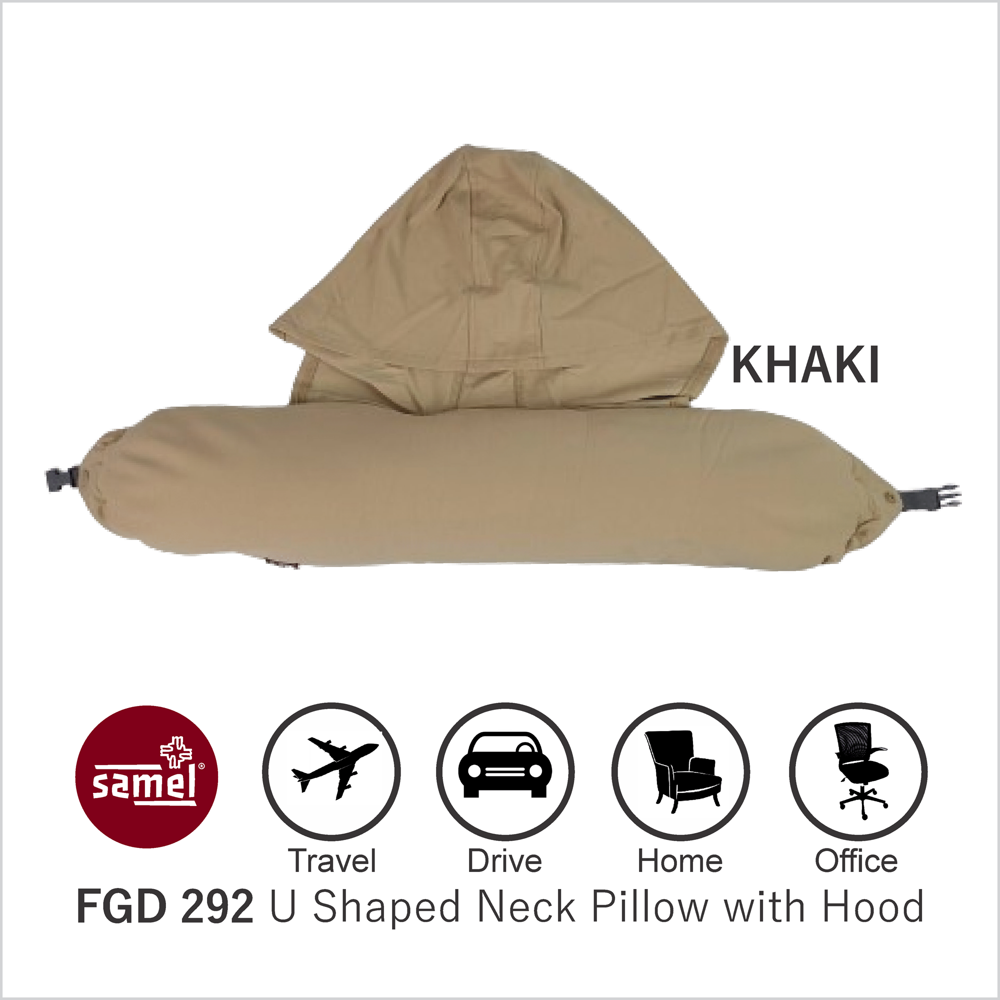 Samel FGD 292 U Shaped Neck Pillow with Hood