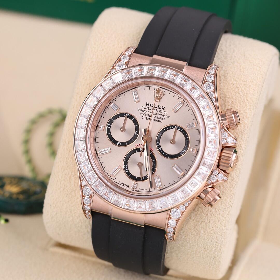 コスモグラフ デイトナ | オイスター、40 mm、エバーローズゴールド、ダイヤモンド  リファレンス 126535TBR