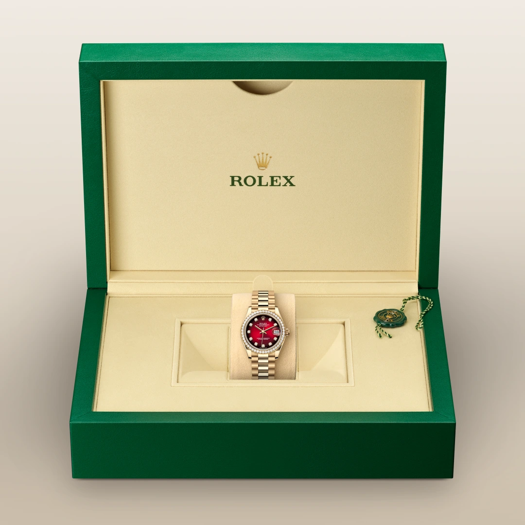 Rolex デイトジャスト 31  オイスター、31 mm、イエローゴールド、ダイヤモンド