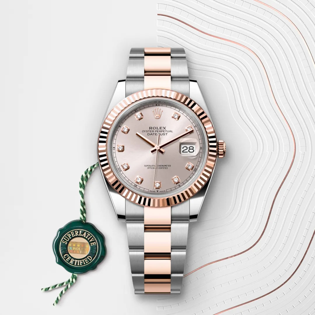 Rolex デイトジャスト 41  オイスター、41 mm、オイスタースチール＆エバーローズゴールド