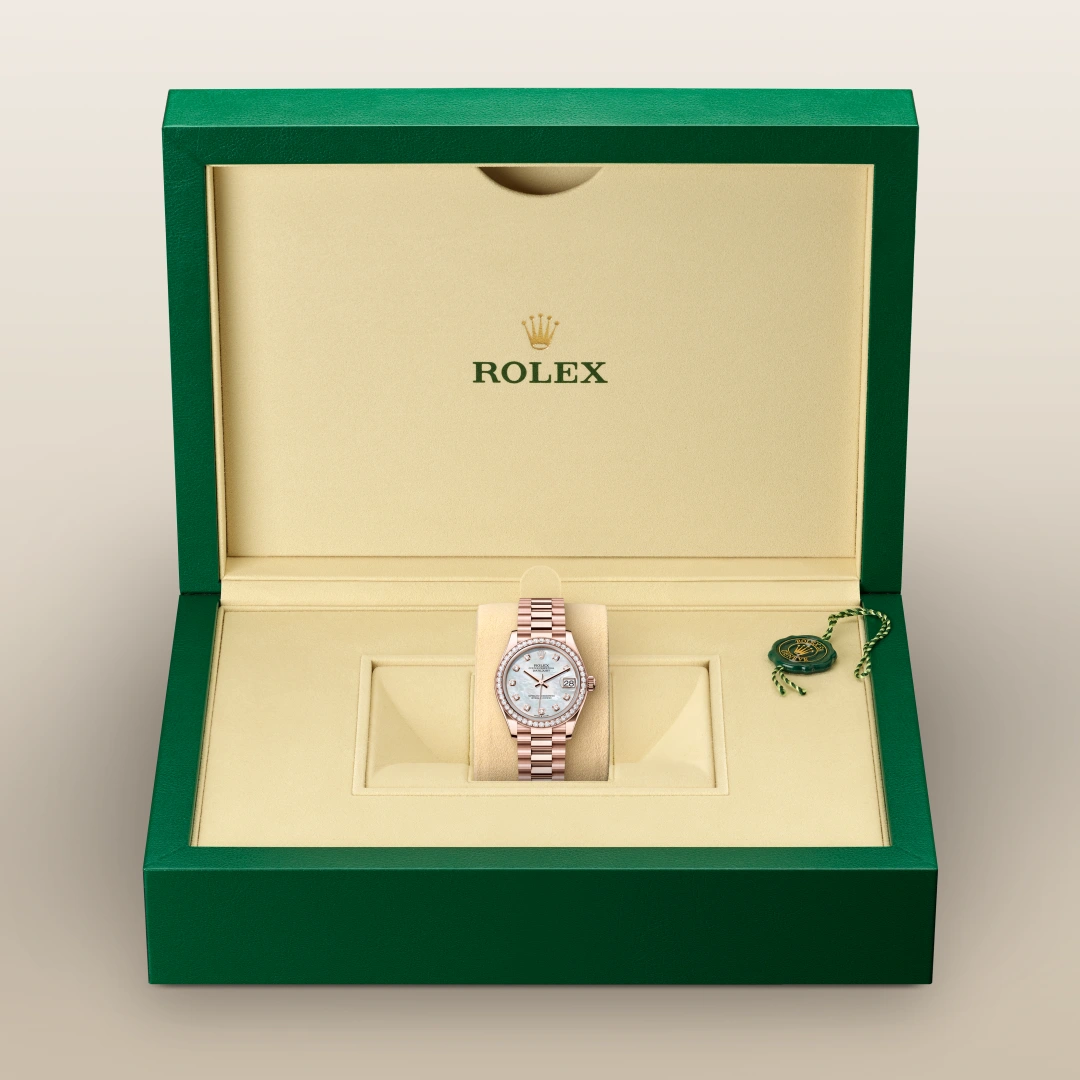Rolex デイトジャスト 31  オイスター、31 mm、エバーローズゴールド、ダイヤモンド