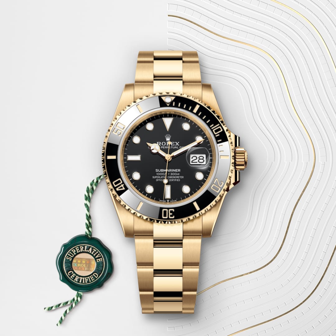 Rolex サブマリーナー デイト  オイスター、41 mm、イエローゴールド