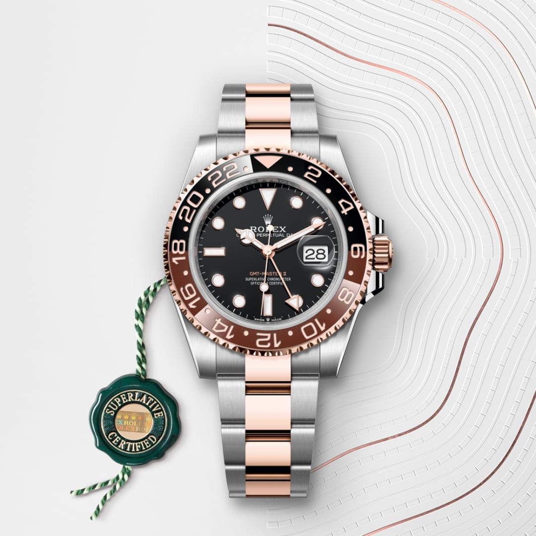 Rolex GMTマスター Ⅱ  オイスター、40 mm、オイスタースチール＆エバーローズゴールド