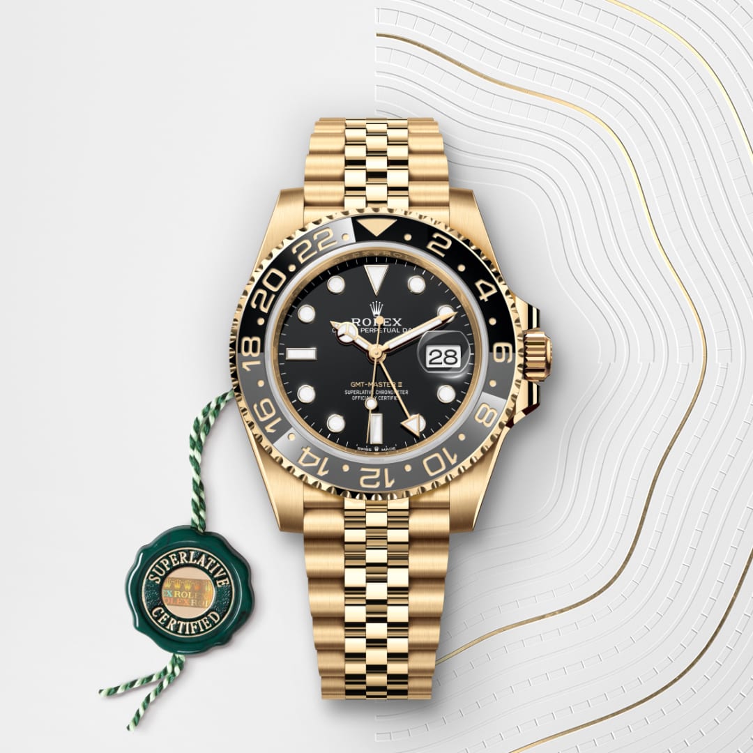 Rolex GMTマスター Ⅱ  オイスター、40 mm、イエローゴールド