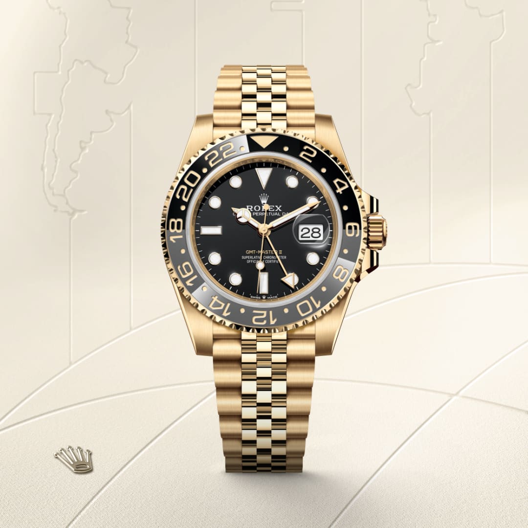 Rolex GMTマスター Ⅱ  オイスター、40 mm、イエローゴールド