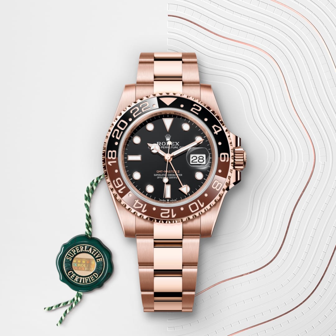 RolexGMTマスター Ⅱ  オイスター、40 mm、エバーローズゴールド