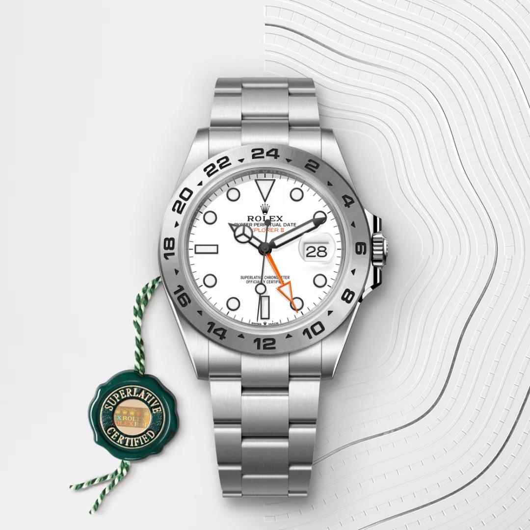 Rolex エクスプローラー Ⅱ  オイスター、42 mm、オイスタースチール